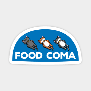 Sleepy Cartoon Cats in the Food Coma - version for the light bg Magnet