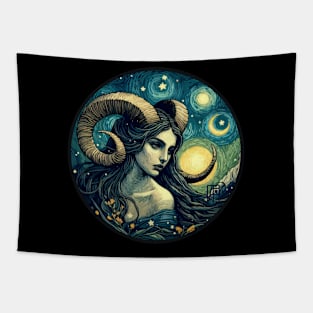 ZODIAC Capricorn - Astrological CAPRICORN - CAPRICORN - ZODIAC sign - Van Gogh style - 18 Tapestry