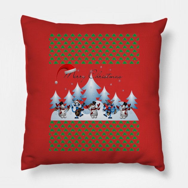 Merry Christmas  Happy Holiday Pillow by albaley