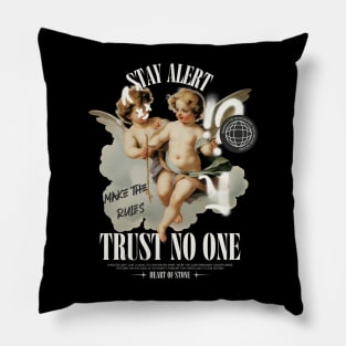 Trust No One Cherub Street Urban Style Graffiti Pillow