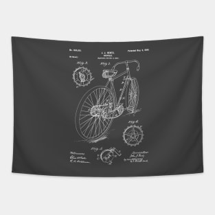 Bicycle Patent - Cycling Art - Antique Tapestry