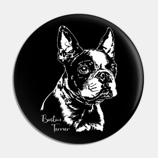 Boston Terrier Portrait dog lover gift Pin