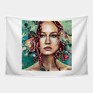 Lady with roses Tapestry