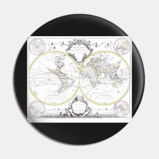 World map wall art 1665 dorm decor mappemonde Art Print Pin