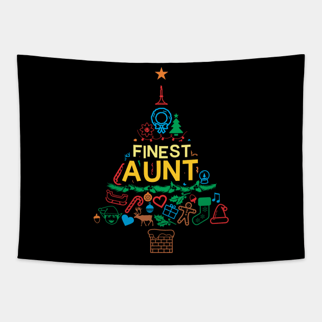 Finest Aunt Gift - Xmas Tree 2 - Christmas Tapestry by Vector-Artist