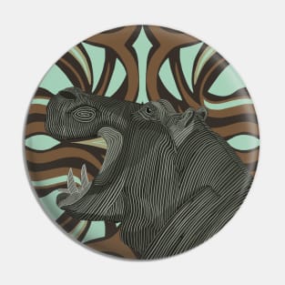 African Hippo Modern Abstract Background Pin