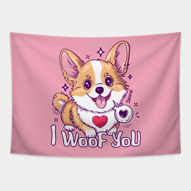 I Woof You Tapestry by SPIRIMAL