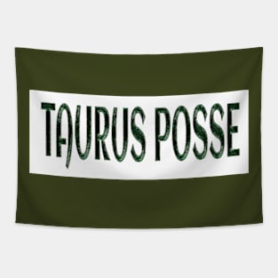 Taurus Posse - Emerald Green Effect - White Background - Double Tapestry