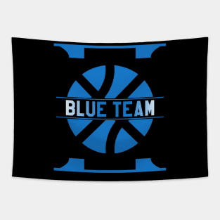 Blue Team Basketball Tapestry