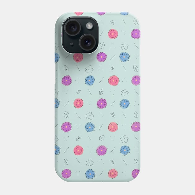 Cool Tone Flowers Phone Case by Unbrokeann