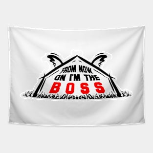 #1 boss house grunge style graphic design Tapestry