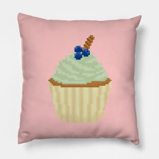 Light green cupcake pixel art Pillow