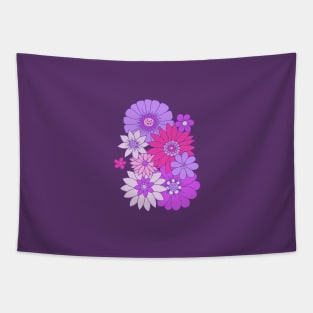 Retro Daisy Floral - Purple Dreams Tapestry