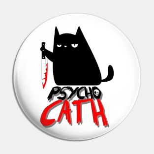 psycho killer cat with knife - new funny halloween cat lover shirt Pin