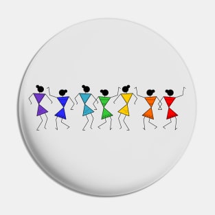 Colorful Dancing Women Pin