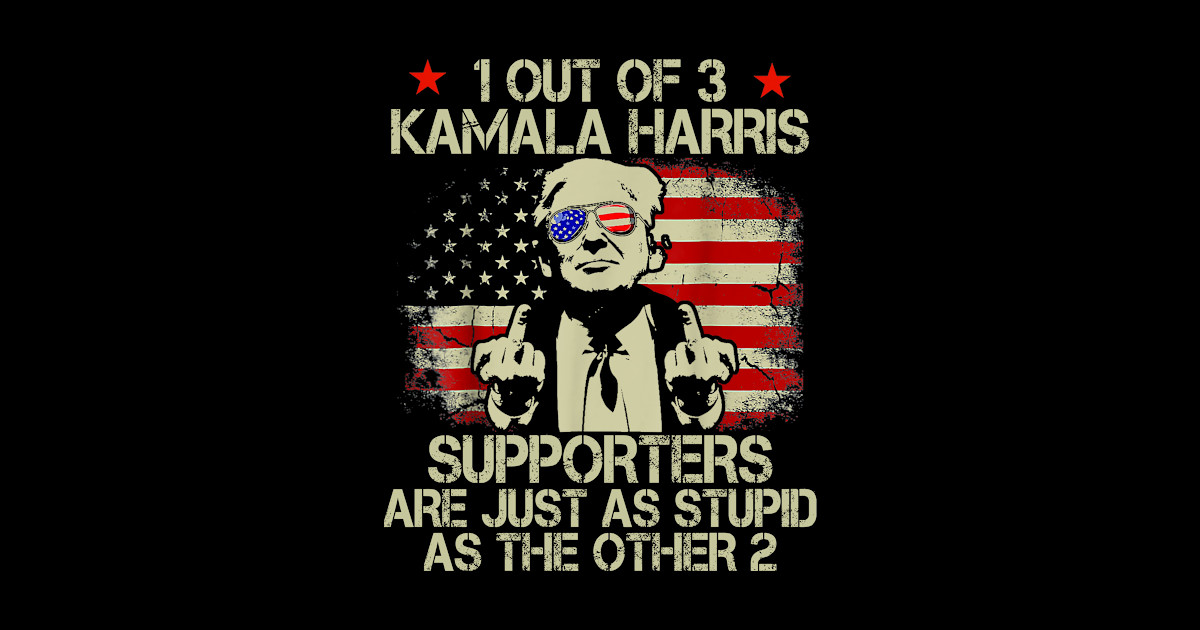 Funny Anti Kamala Harris Stupid Joke American Flag USA Humor - 1 Out Of ...