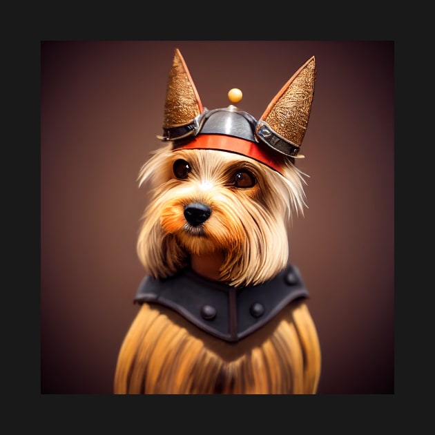 Cutest Yorkie dressed as a mediavel knight by Studiowatermars