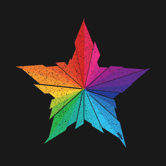 Rainbow Star Leaf by meownarchy