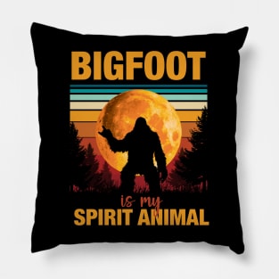 Bigfoot Is My Spirit Animal Vintage Pillow