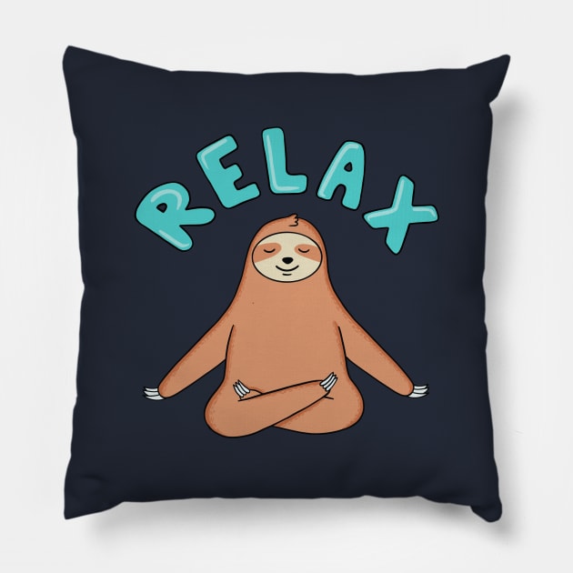 Sloth Relax Yoga Pillow by coffeeman