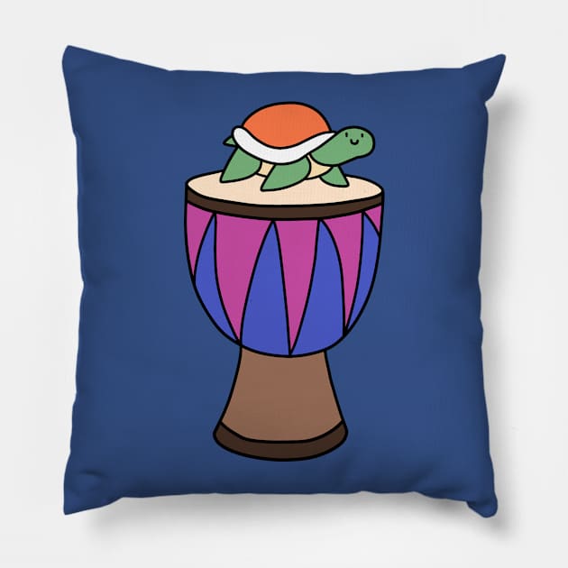 Little Turtle and Djembe Pillow by saradaboru