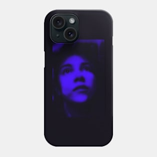 Beautiful girl, looking up. Blue dark light, some blur. So beautiful. Phone Case