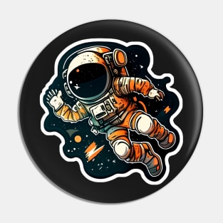 Blue Cartoon Astronaut Sticker Pin