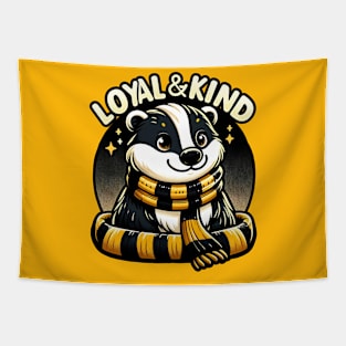 Loyal and Kind - Badger with a Scarf - Fantasy Tapestry