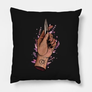 witchy hand print Pillow