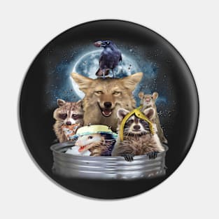 Trash Animals Howling at the Moon Shirt - Funny Team Trash Pin