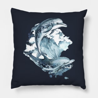 Jumping Dolphins Pillow