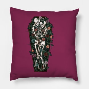 Skeleton Love and Roses Pillow