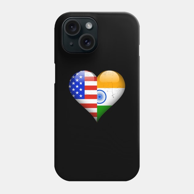 Half American Half Indian - Gift for Indian From India Phone Case by Country Flags