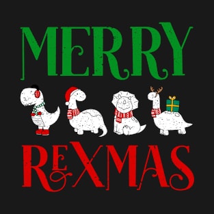 Merry Rexmas - Cute Dinosaurs T-Shirt