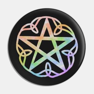 Rainbow pentacle with triquetras Pin