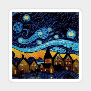 Starry Night Over Hogsmeade Magnet