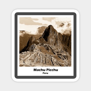 South America Machu Picchu Peru T-Shirt Sephia Magnet