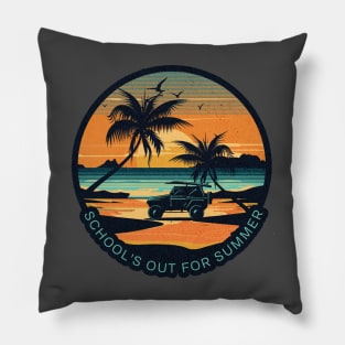 cute retro last day of school school's out for summer teacher Pillow