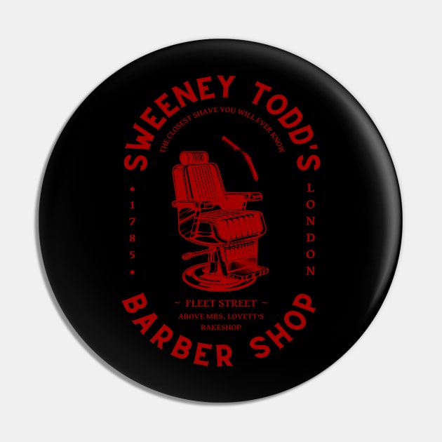 Sweeney | Barber Shop Logo in RED Pin by monoblocpotato