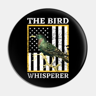 The Bird Whisperer Vintage American Flag Pin