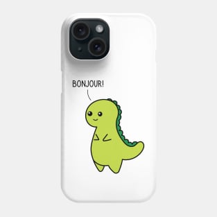 Dinosaur says hello in French Phone Case