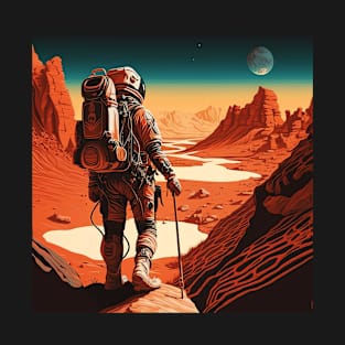 Astronaut Hiking on Mars (Version 2) T-Shirt