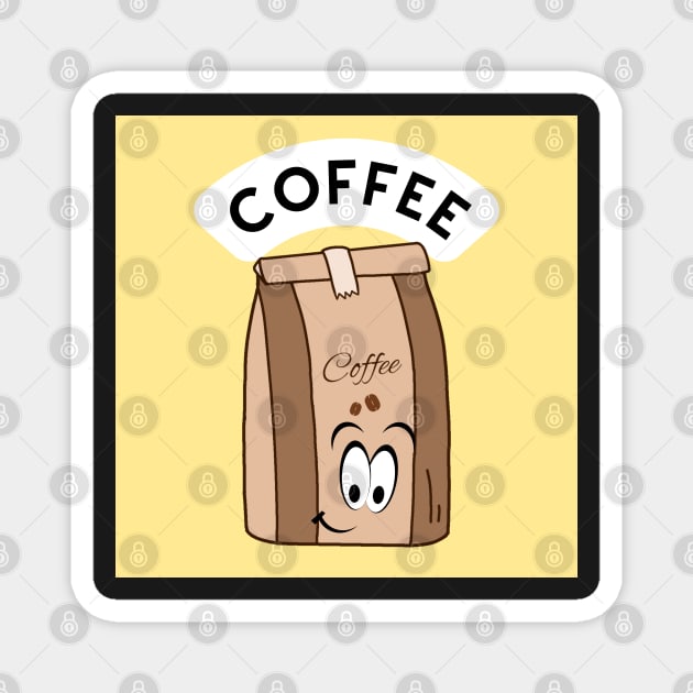 Coffee label sticker Magnet by Rubi16