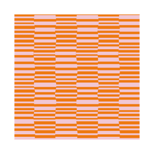 Funky Stripes in Orange and Soft Pink T-Shirt