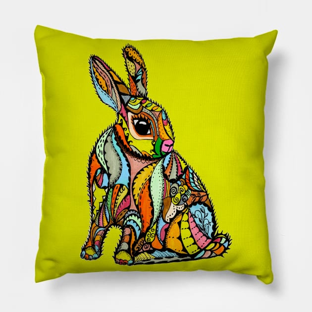 Bunny Rabbit Pillow by Ginibug