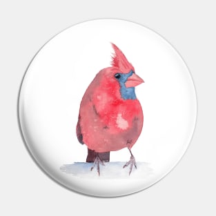 Northem cardinal red watercolor bird Pin