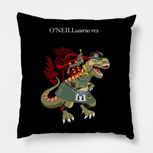 Clanosaurus O’NEILLsaurus rex Plaid O’Neill Scotland Ireland Family Tartan Pillow