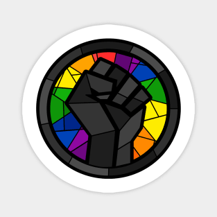 BLM Stained Glass Fist (Gay) Magnet