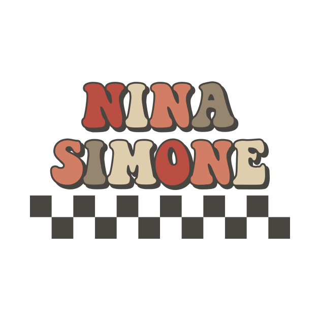 Nina Simone Checkered Retro Groovy Style by Lucas Bearmonster