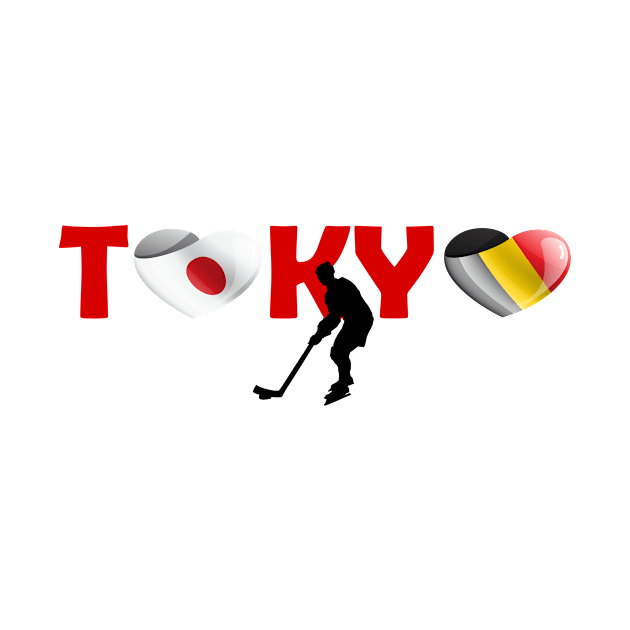 Hockey in Tokyo - team Belgium (BE) by ArtDesignDE